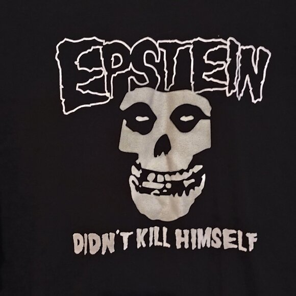 Men's Black XXL Assholes Live Forever Jeffrey Epstein Misfits Parody T-Shirt - Picture 1 of 4